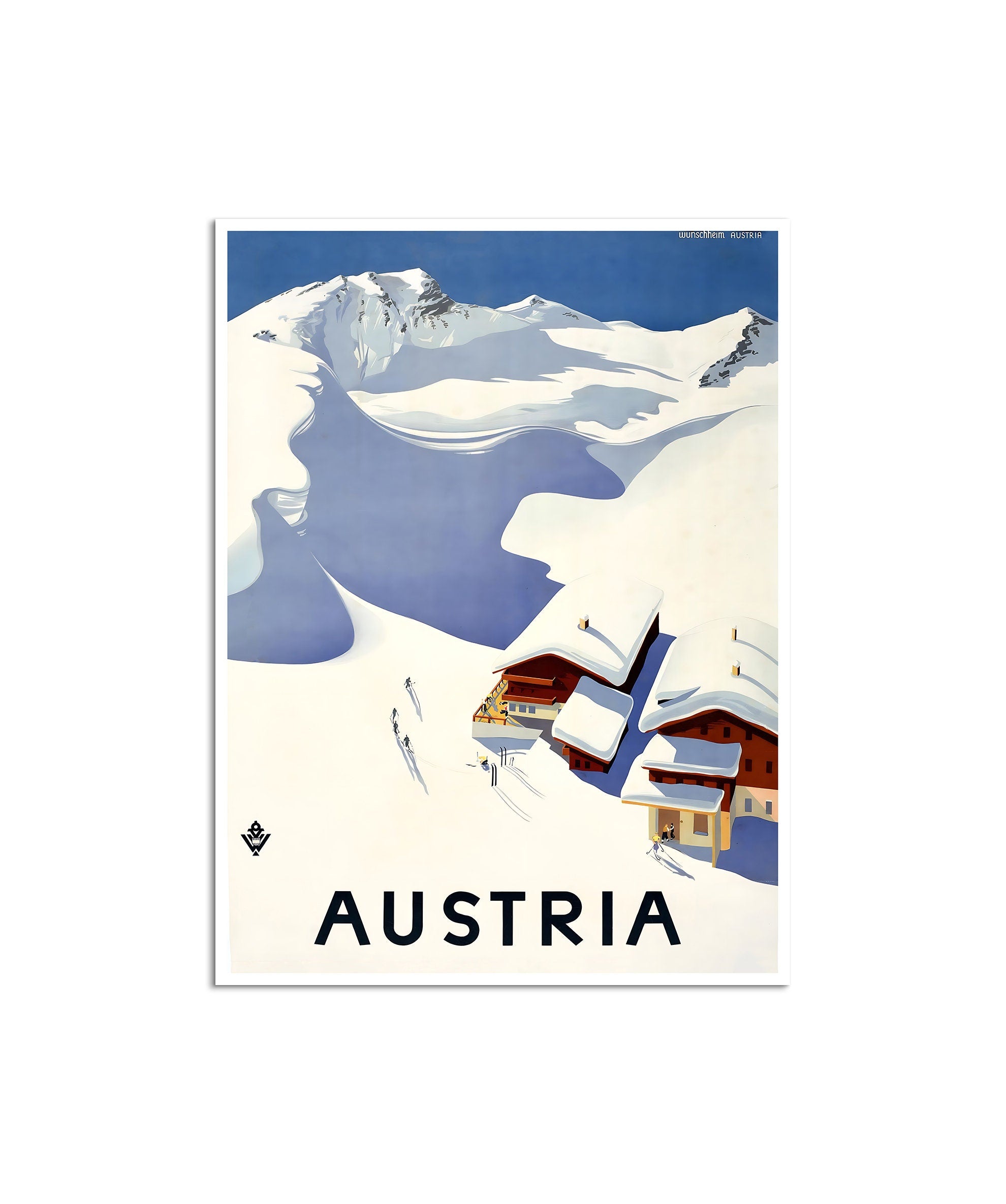 Austria Ski Poster Travel Art Vintage Austrian Gift Print (XR4490)