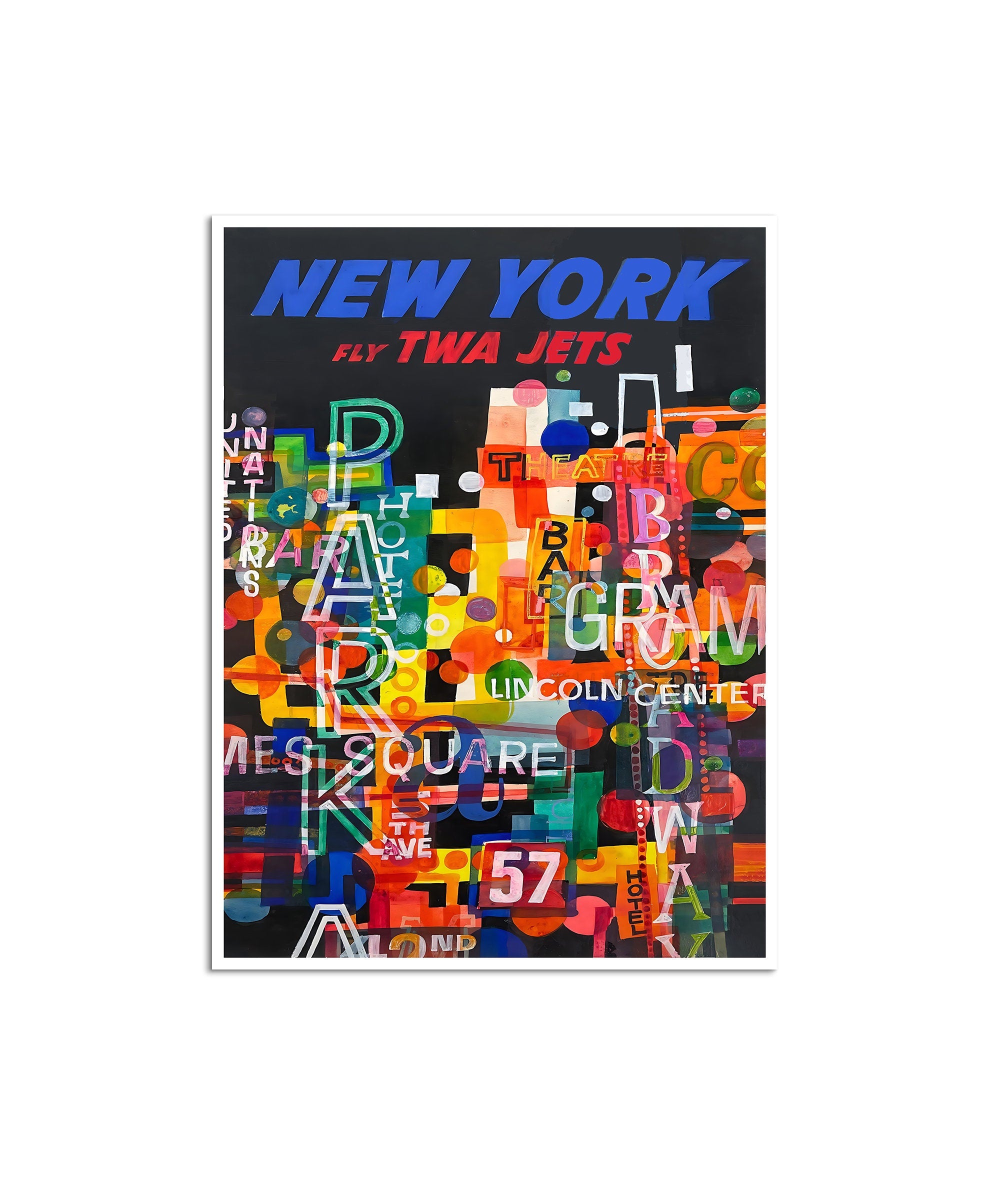 New York City Art Retro Travel Poster New Yorker Gift Print (XR4487)