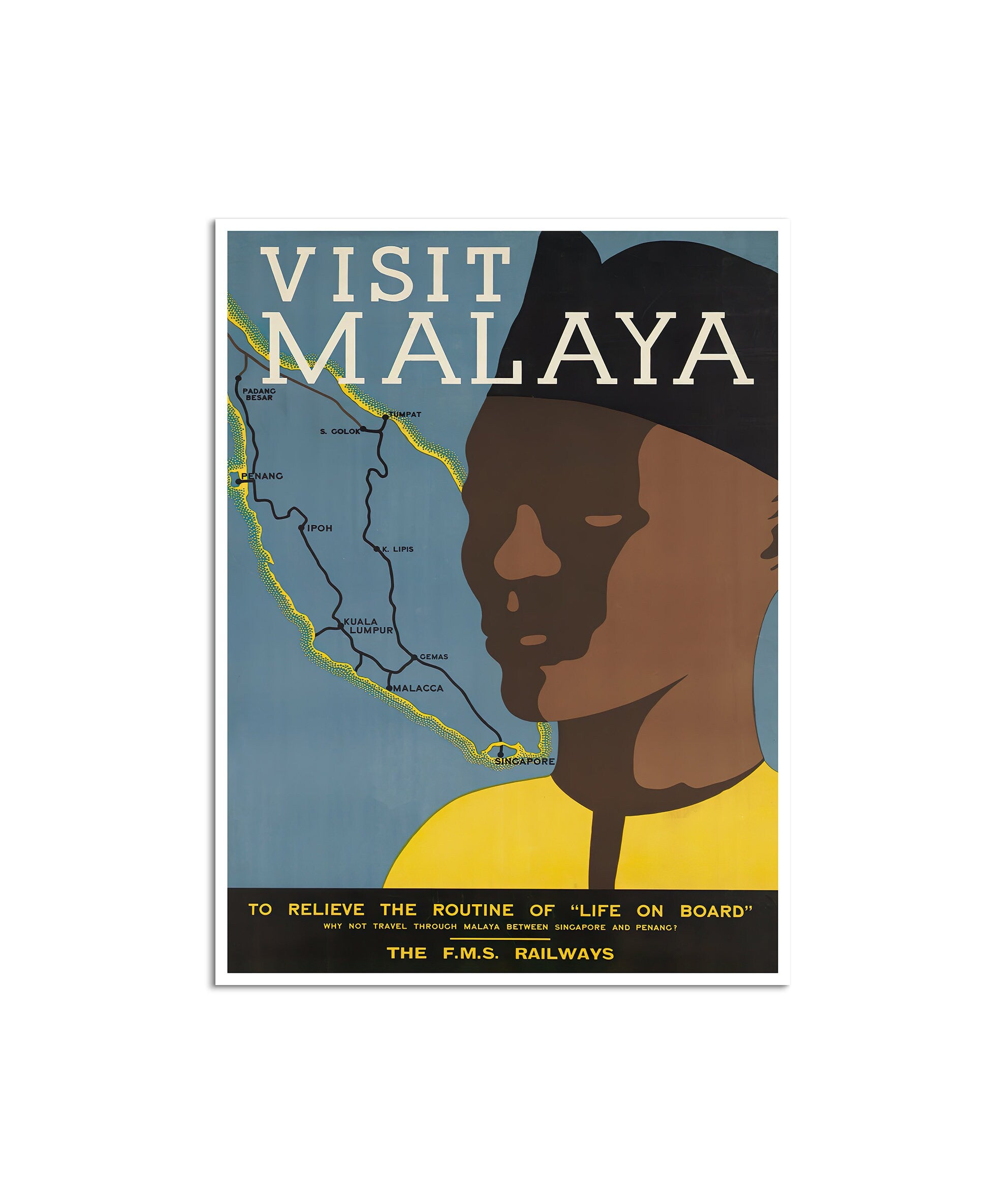 Malaysia Travel Poster Penang Print Malaya Art Malayan Gift (XR4504)