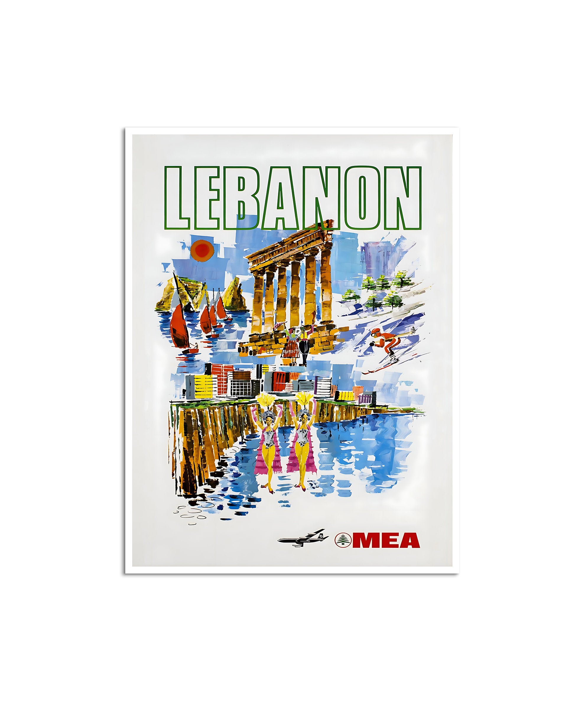 Vintage Lebanon Art Travel Poster Lebanese Print Home Decor (XR4513)