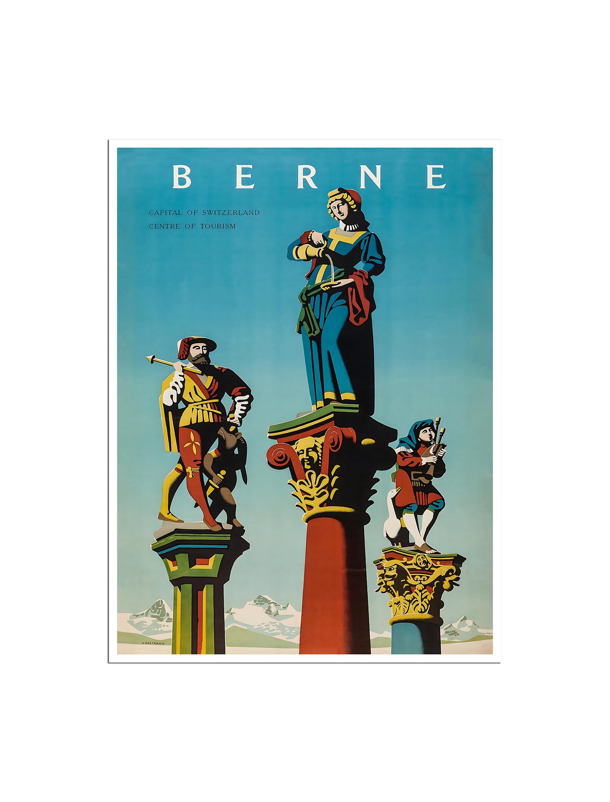 Bern Switzerland Art Print Swiss Travel Poster (XR4554)