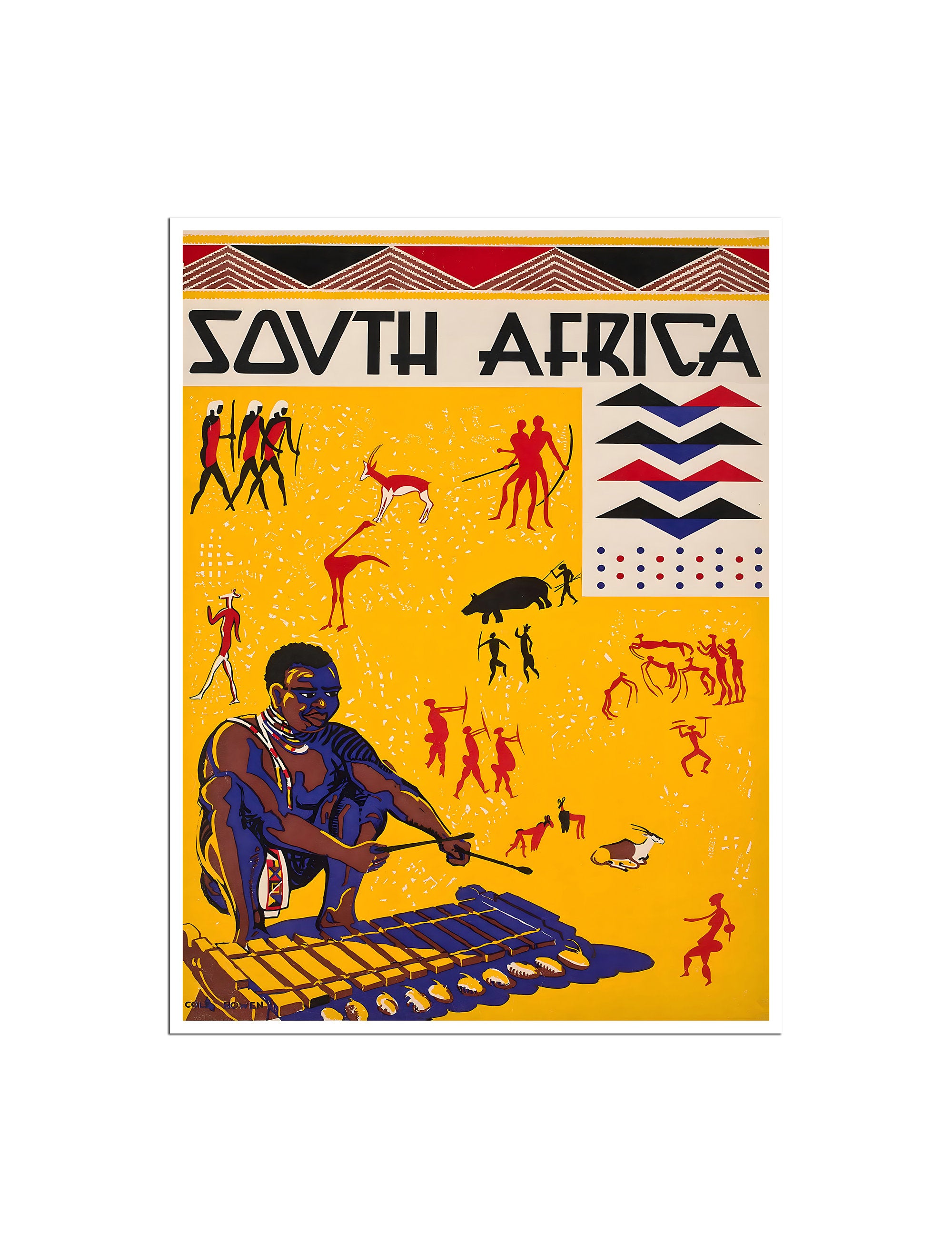 South Africa Art Travel Poster Vintage African Tourism Print (XR4566)