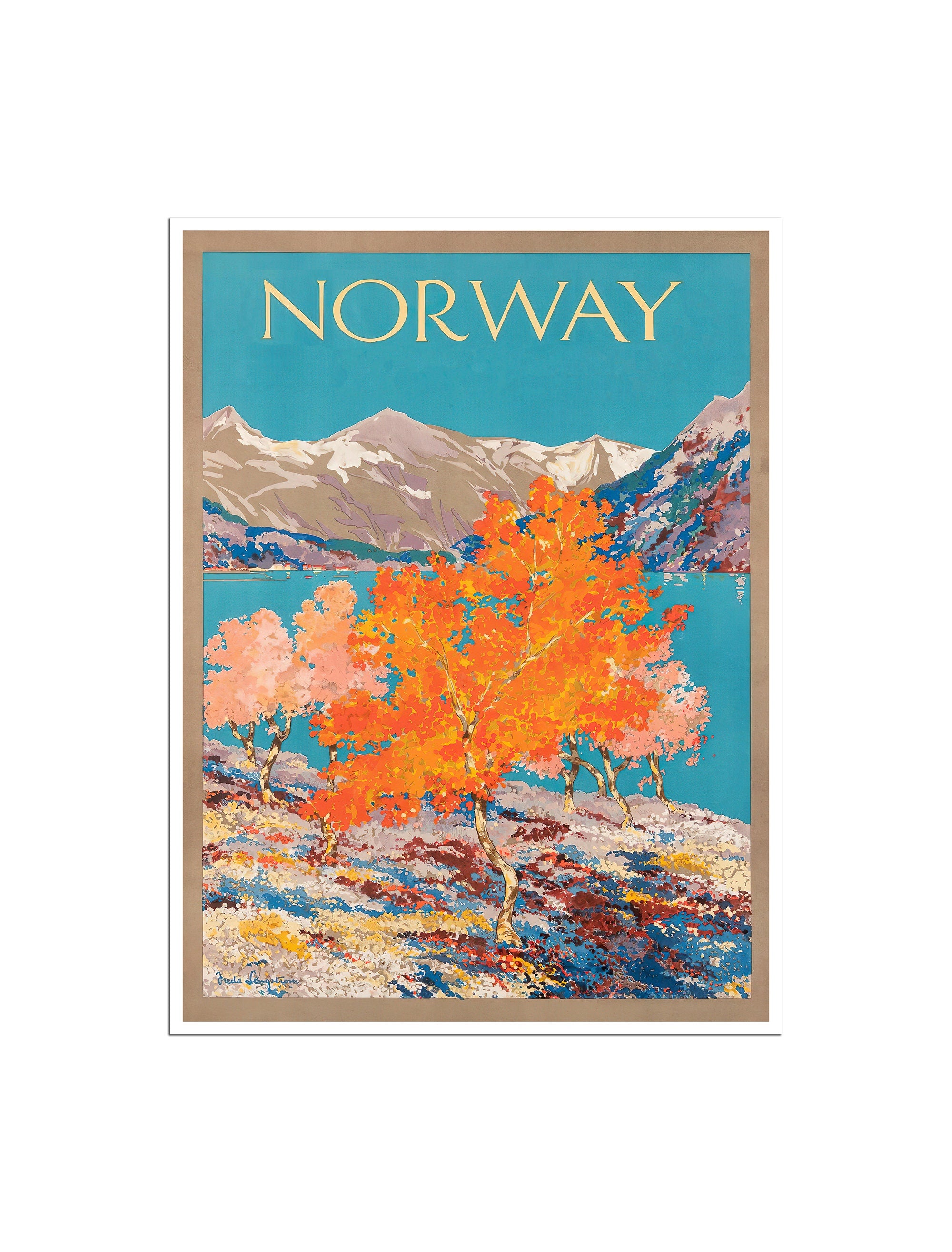 Norway Travel Poster Nordic Art Print Vintage Norwegian Home Decor (XR4592)
