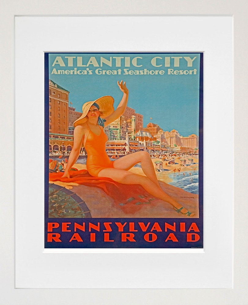 Travel Art Print Atlantic City NJ Advertising Poster (TR26)