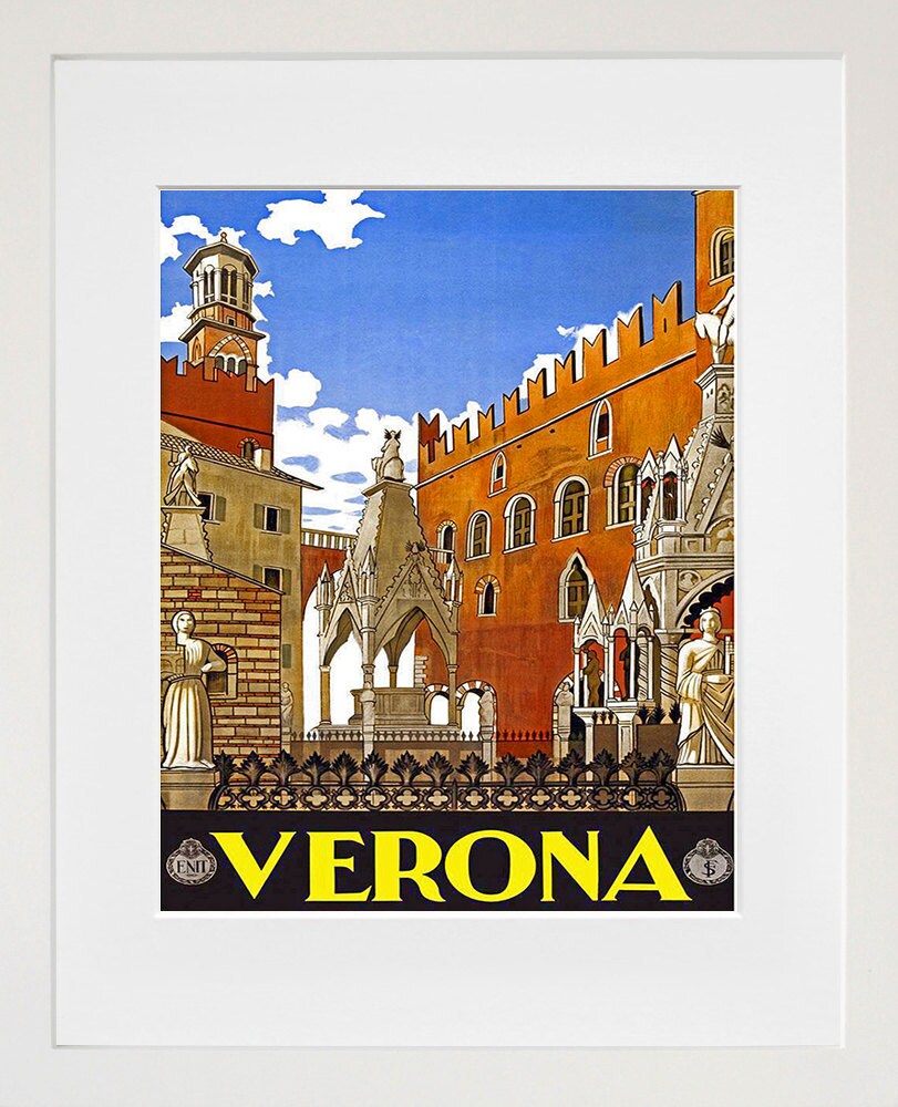 Italian Travel Art Print Verona Italy Advertising Poster (TR29)
