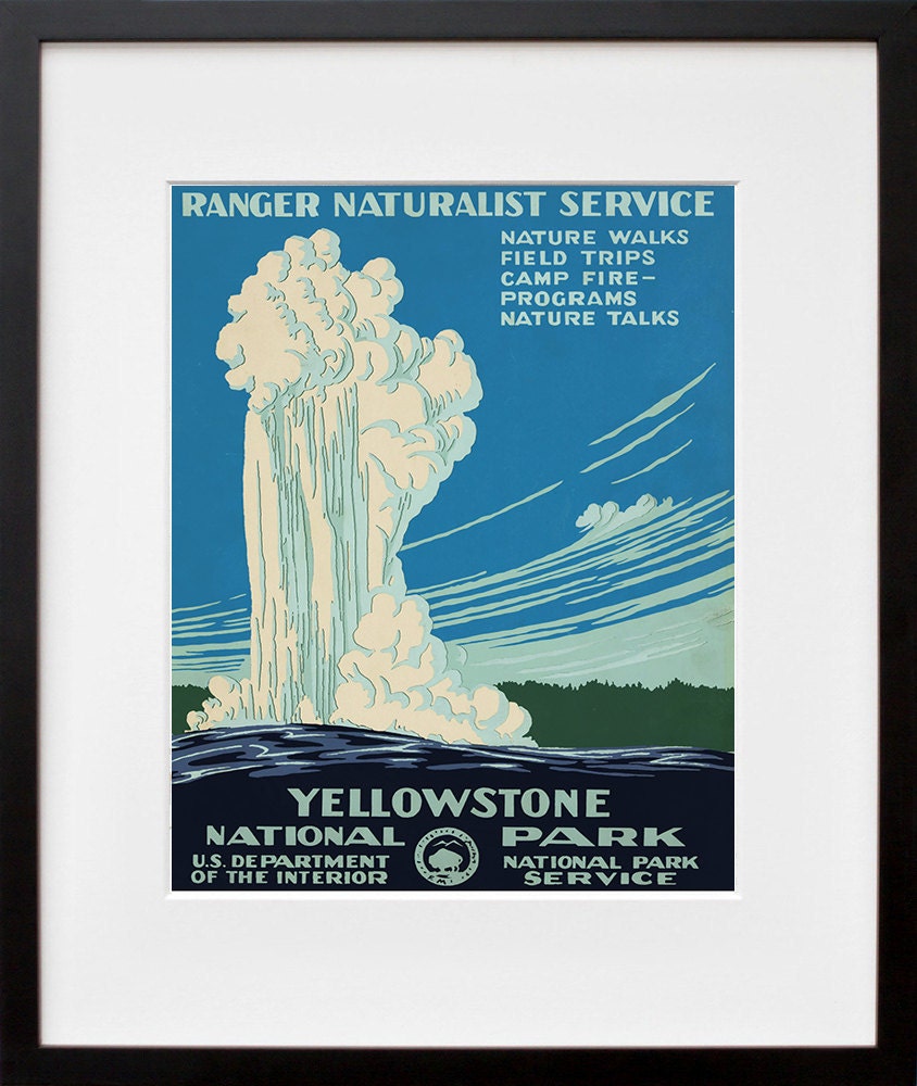 Travel Art Print National Park Yellowstone Advertising Poster (TR32)