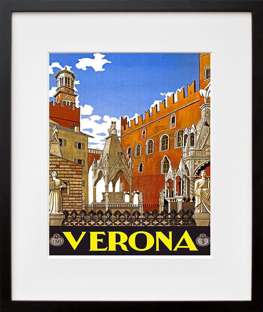 Italian Travel Art Print Verona Italy Advertising Poster (TR29)