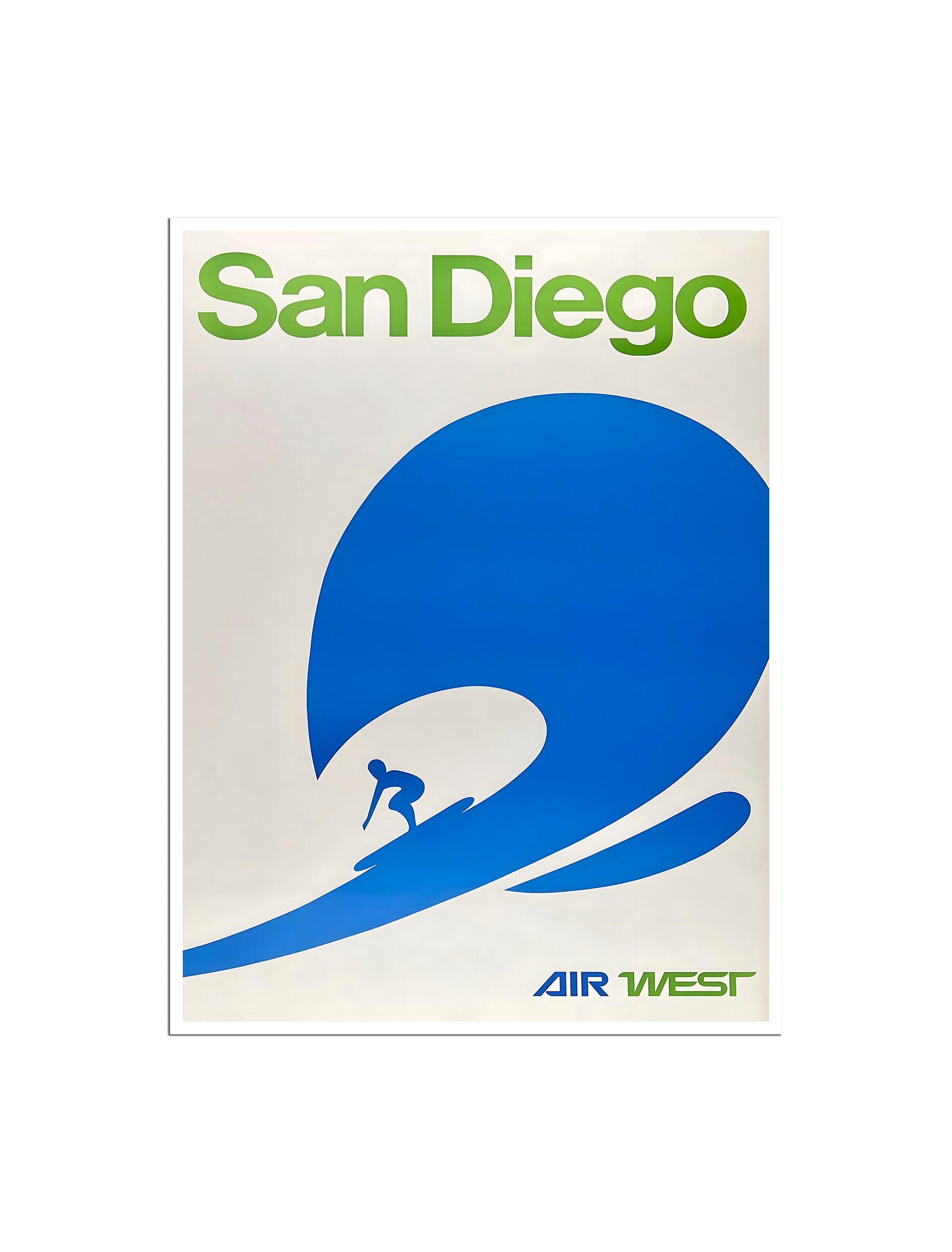 San Diego Art Surfing Poster California Travel Art Retro Print (H1494)