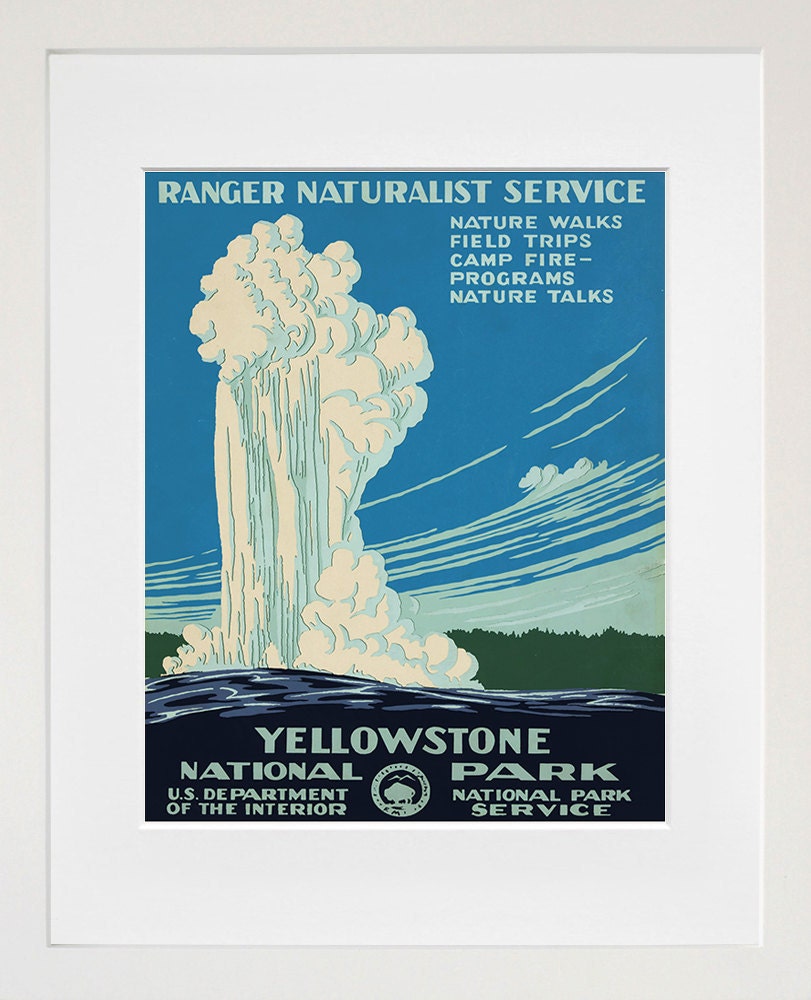 Travel Art Print National Park Yellowstone Advertising Poster (TR32)
