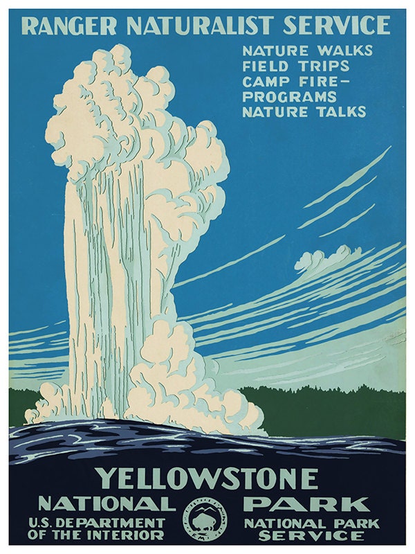 Travel Art Print National Park Yellowstone Advertising Poster (TR32)
