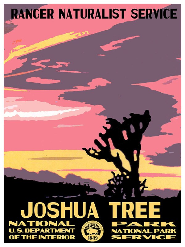 Joshua Tree National Parks Travel Poster Vintage Art Print (TR61)
