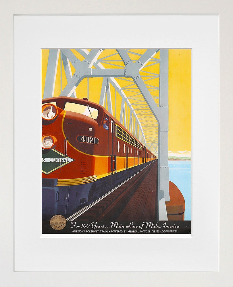 Travel Poster Railroad Art Train Print (TR64)