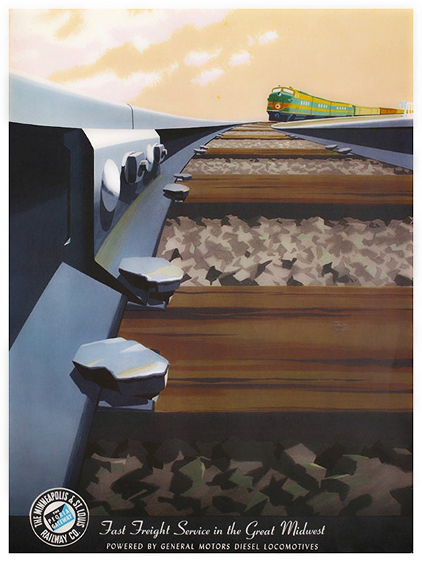 Locomotive Travel Poster Railroad Art Train Print (TR67)