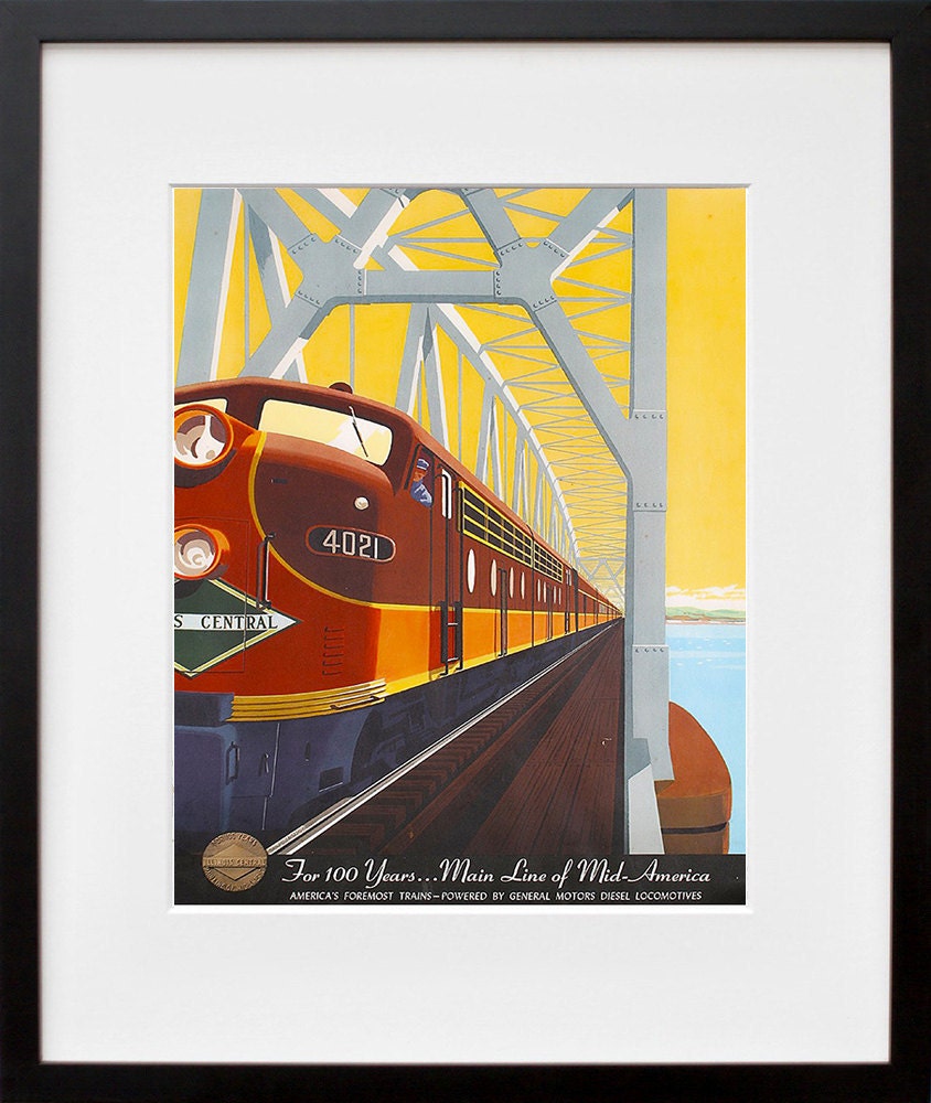 Travel Poster Railroad Art Train Print (TR64)