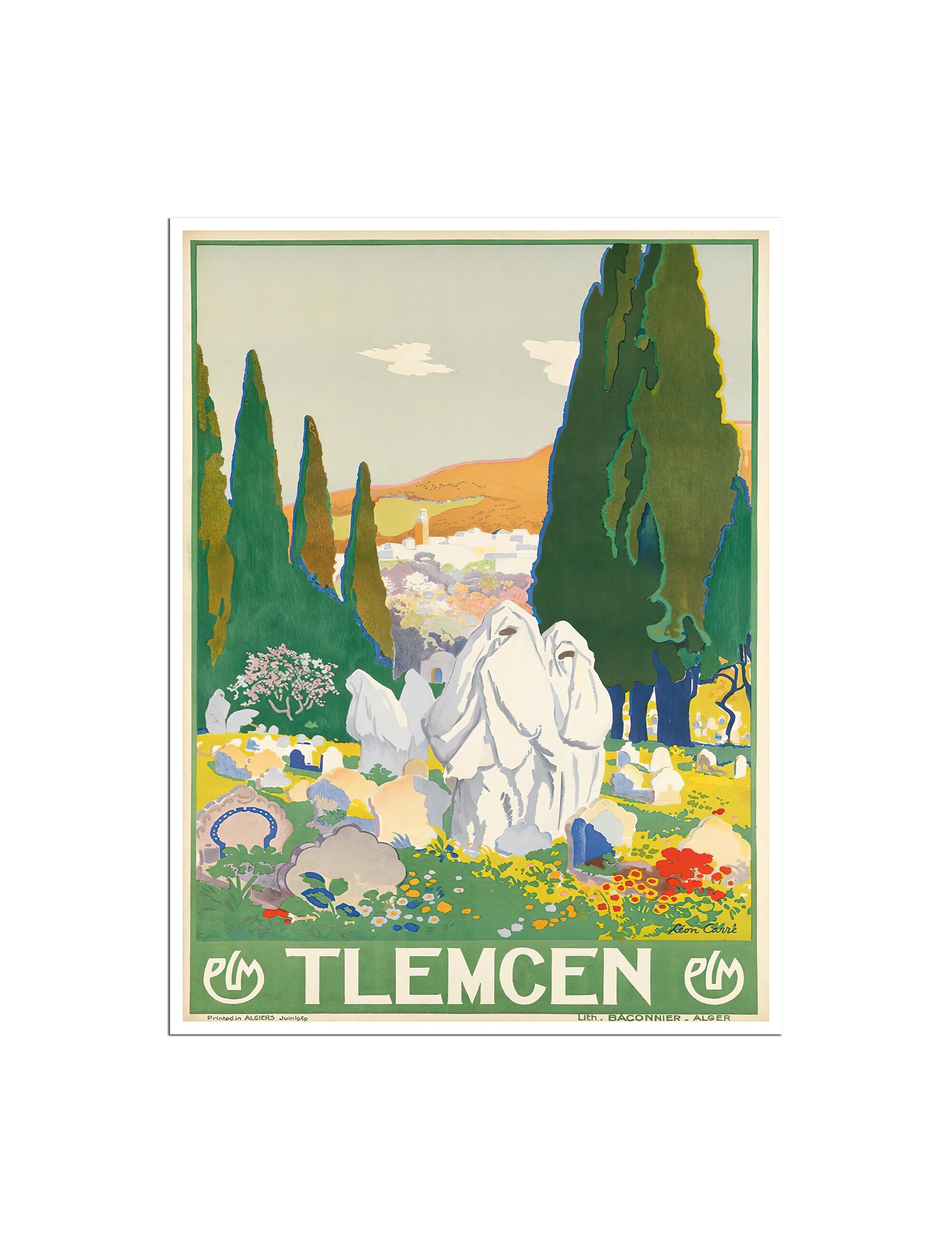 Tlemcen Algeria Art Travel Poster Algerian Vintage African Print (XR4578)