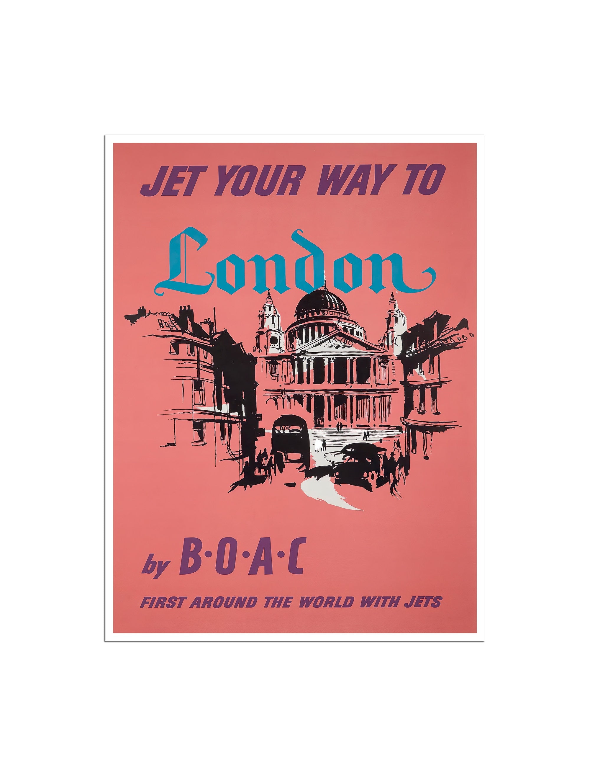 London Travel Poster Vintage England Art English Print Tourism Ad (XR4573)