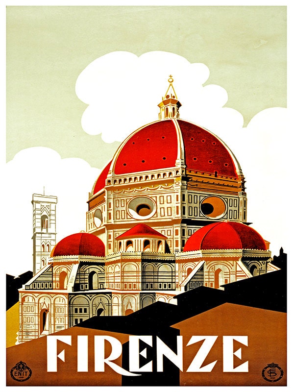 Italy Travel Poster Art Florence Tourism Print (TR34)