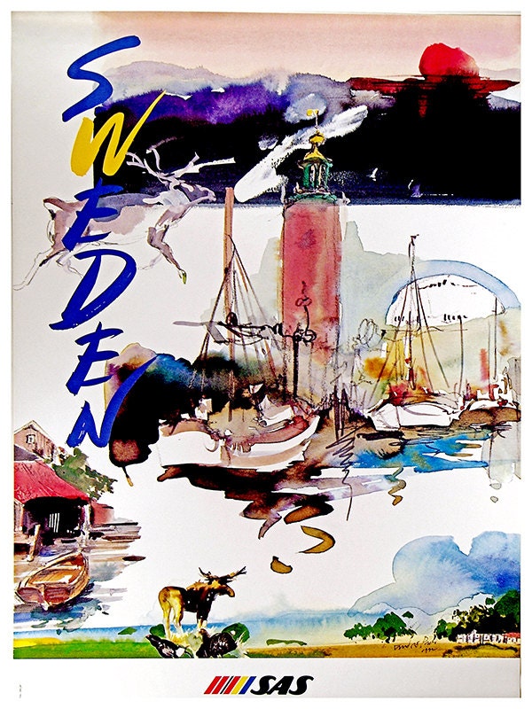 Sweden Travel Poster Swedish Art Home Decor Print (TR83)