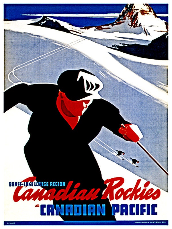 Canada Ski Travel Poster Skiing Art Home Decor Print (TR75)