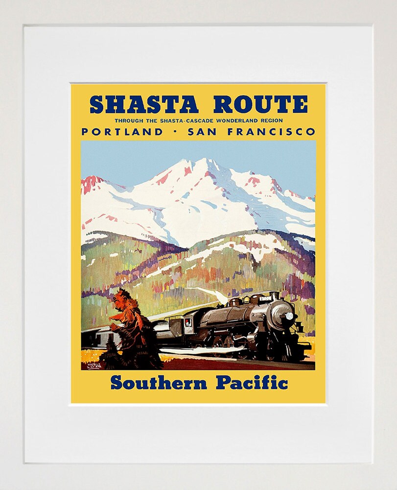 Train Art Print San Francisco Portland Vintage Travel Poster (TR86)