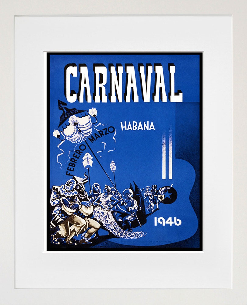 Havana Cuba Art Print Carnival Vintage Travel Poster (TR84)