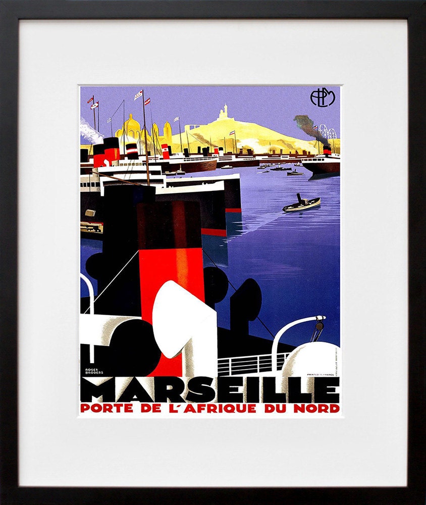 France Wall Art Print Marseille Vintage Travel Poster (TR74)
