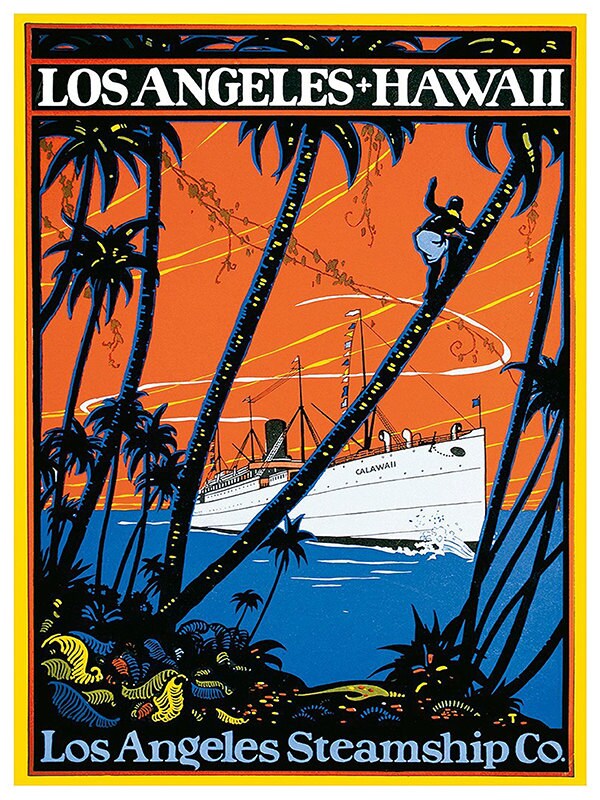 Art Print Hawaii Vintage Travel Poster (TR88)