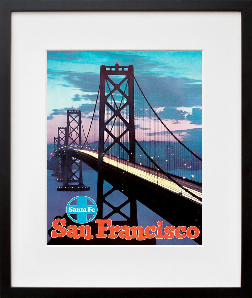 Art Print San Francisco Golden Gate Bridge Vintage Travel Poster (TR87)