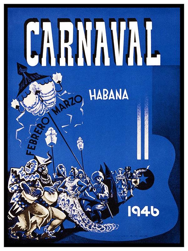 Havana Cuba Art Print Carnival Vintage Travel Poster (TR84)