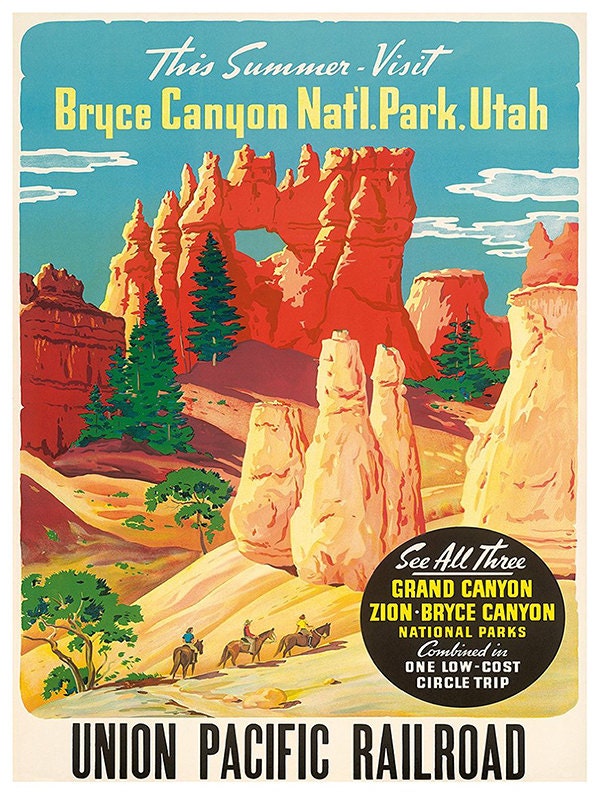 Bryce Canyon Art Print National Park Travel Poster (TR105)