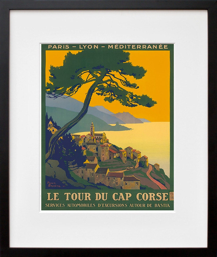 France Art Print Corsica Travel Poster (TR100)