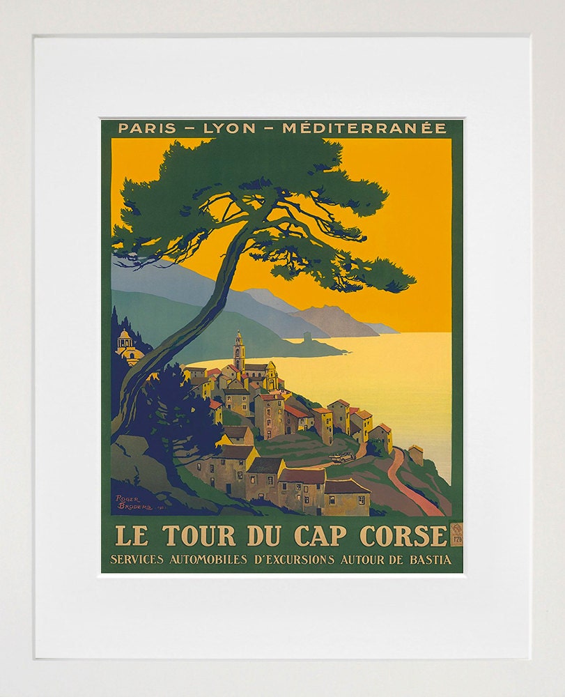France Art Print Corsica Travel Poster (TR100)