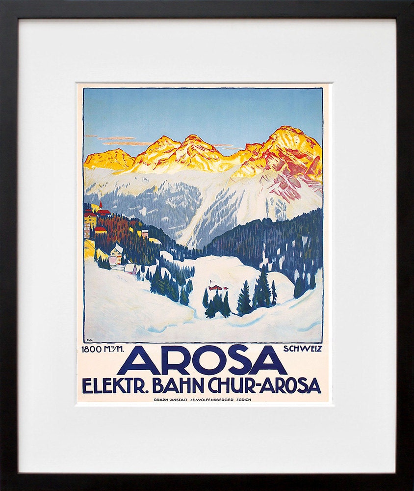 Switzerland Art Print Swiss Travel Poster (TR98)