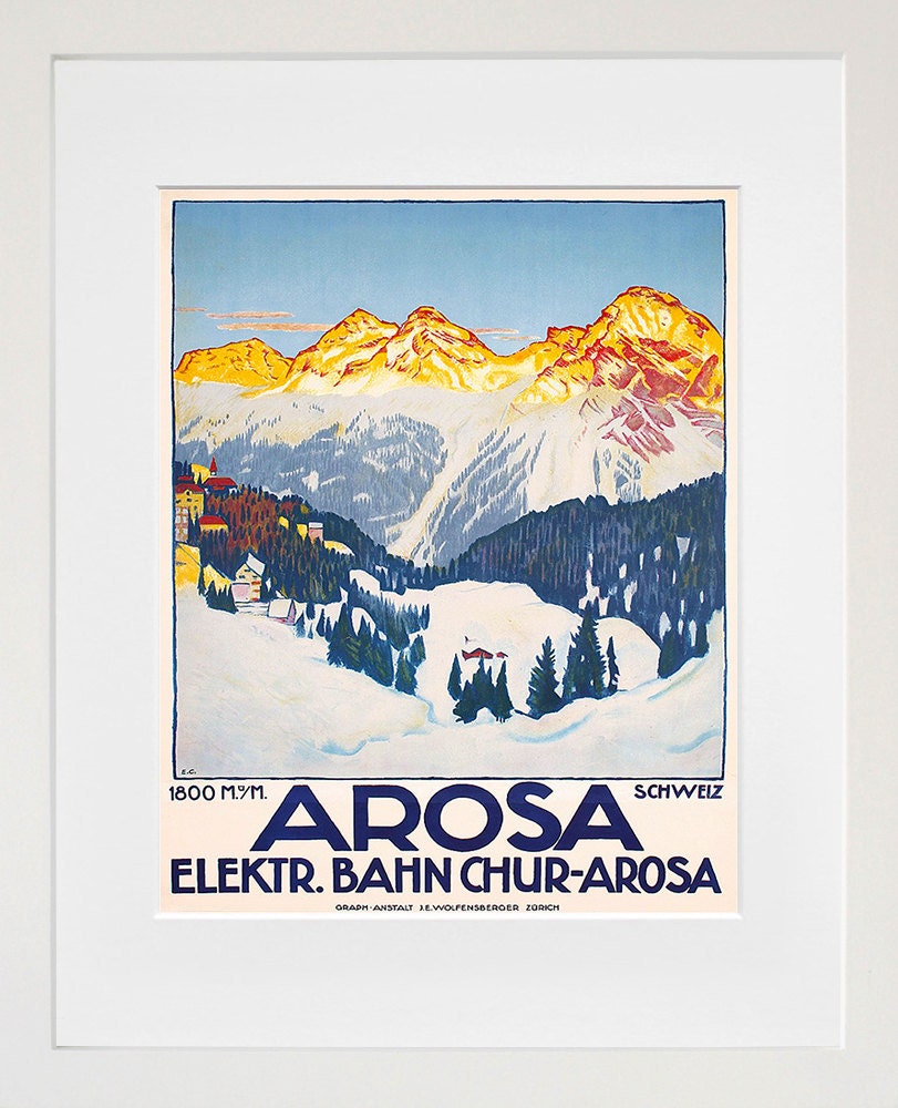 Switzerland Art Print Swiss Travel Poster (TR98)