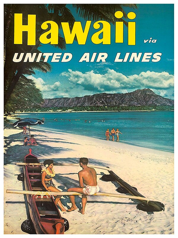 Travel Poster Hawaii Art Print Retro (TR91)