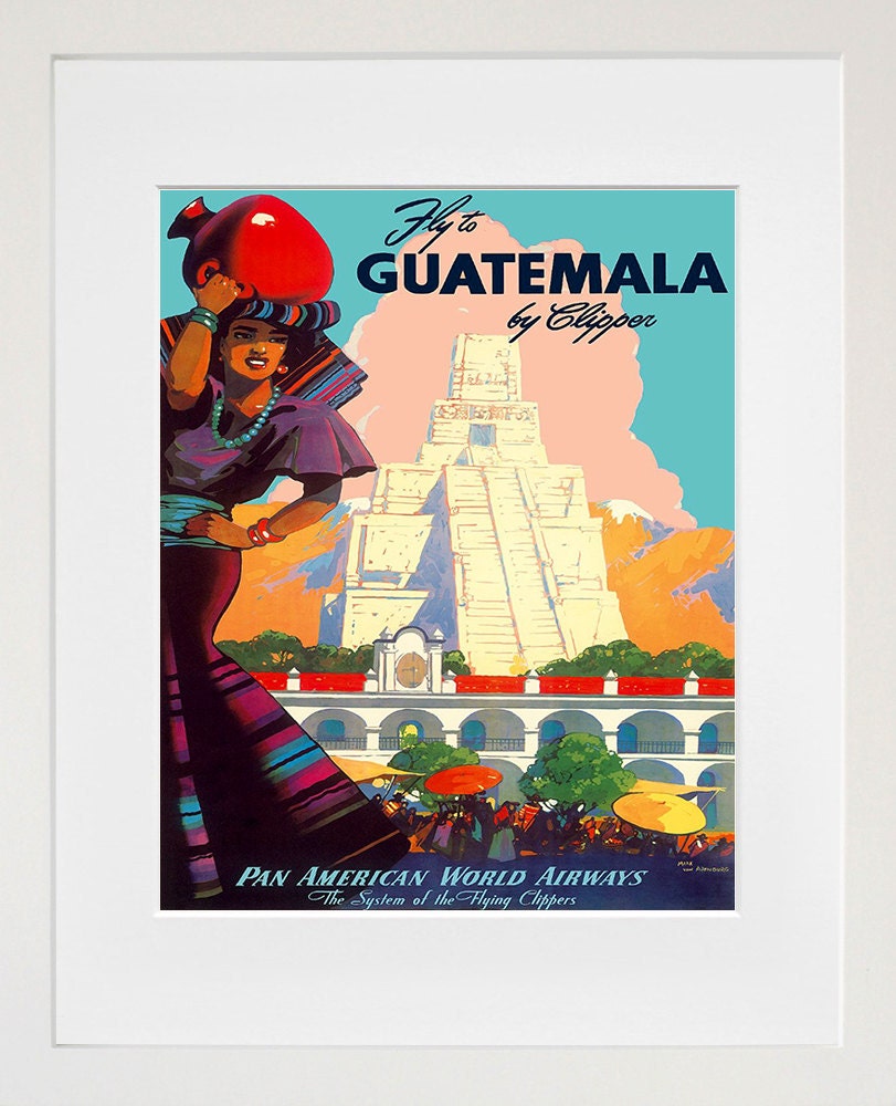 Guatemala Travel Art Vintage South America Poster Print (TR122)