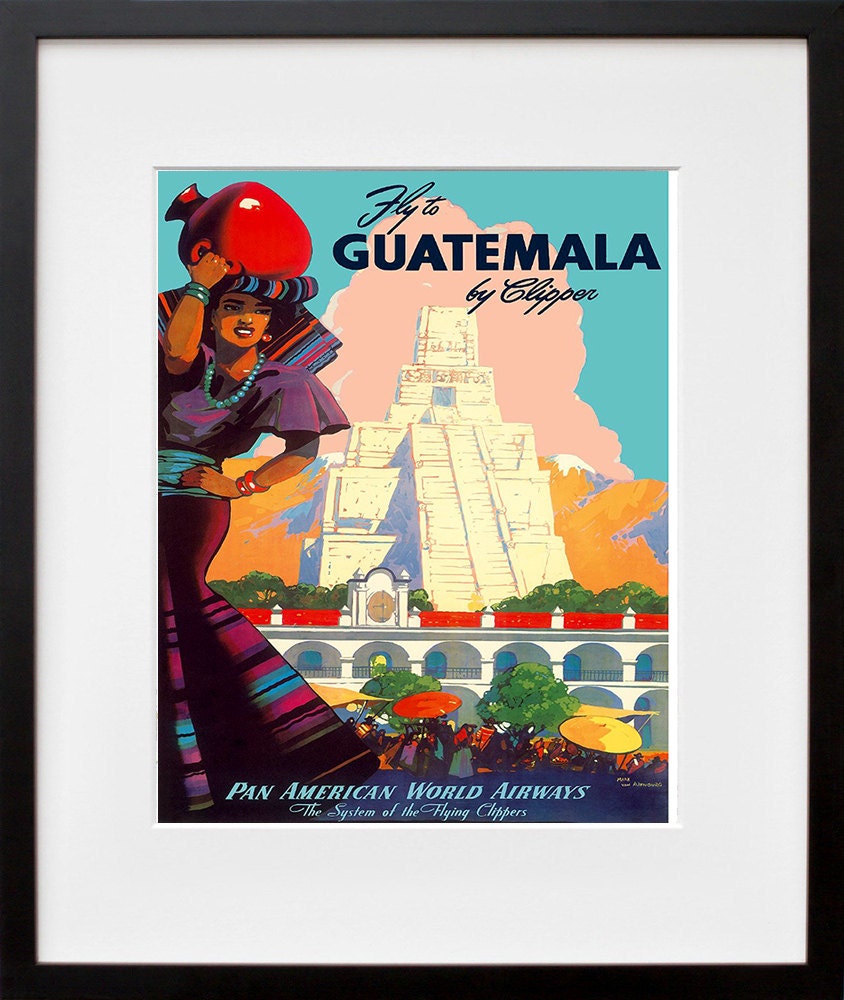 Guatemala Travel Art Vintage South America Poster Print (TR122)