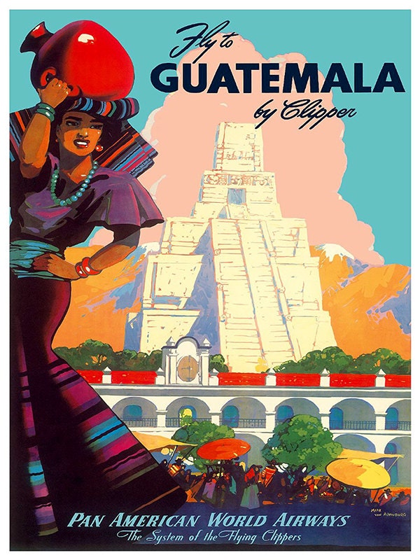 Guatemala Travel Art Vintage South America Poster Print (TR122)