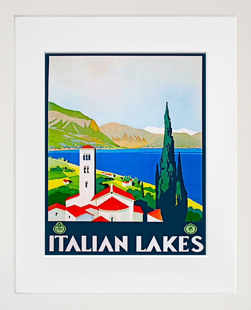 Italy Travel Art Print Italian Lakes Vintage Home Decor Poster (ZT146)