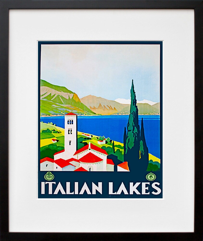 Italy Travel Art Print Italian Lakes Vintage Home Decor Poster (ZT146)