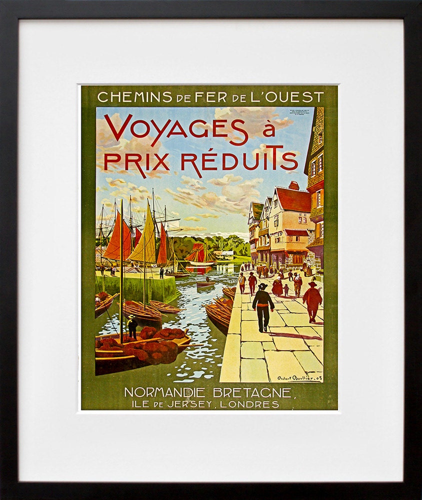 Travel Poster France Art Print Normandie Vintage Home Decor (ZT122)