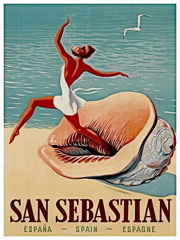 Spain Travel Art Print San Sebastian Vintage Spanish Home Decor Poster (ZT132)