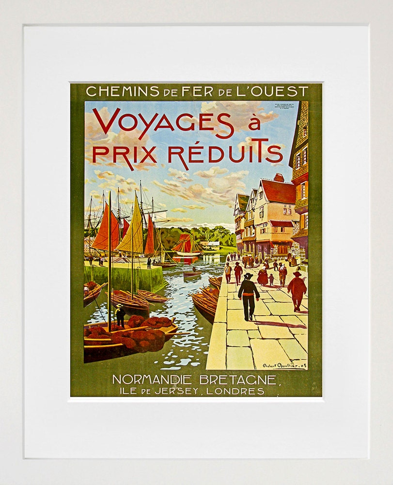 Travel Poster France Art Print Normandie Vintage Home Decor (ZT122)