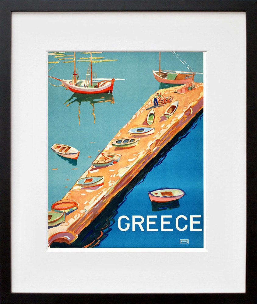 Travel Art Greece Print Poster Greek Vintage Home Decor (XR80)