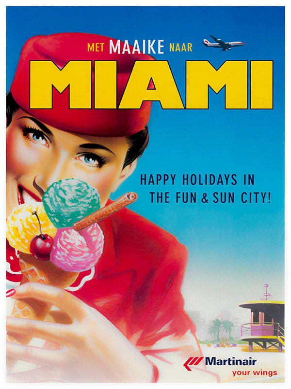 Travel Art Florida Print Poster Miami Vintage Home Decor (XR91)