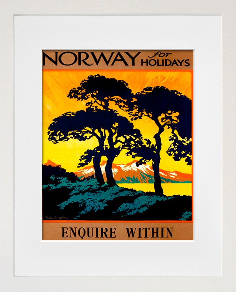 Travel Art Norway Print Poster Norwegian Vintage Home Decor (XR101)