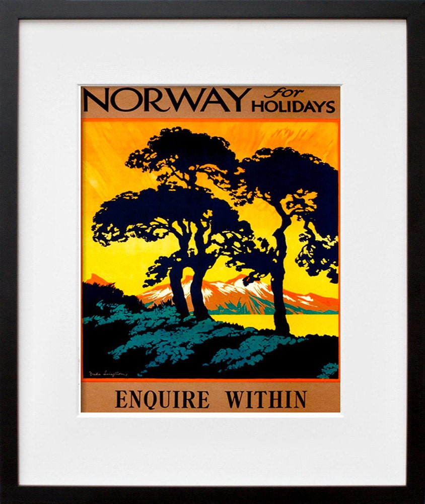 Travel Art Norway Print Poster Norwegian Vintage Home Decor (XR101)