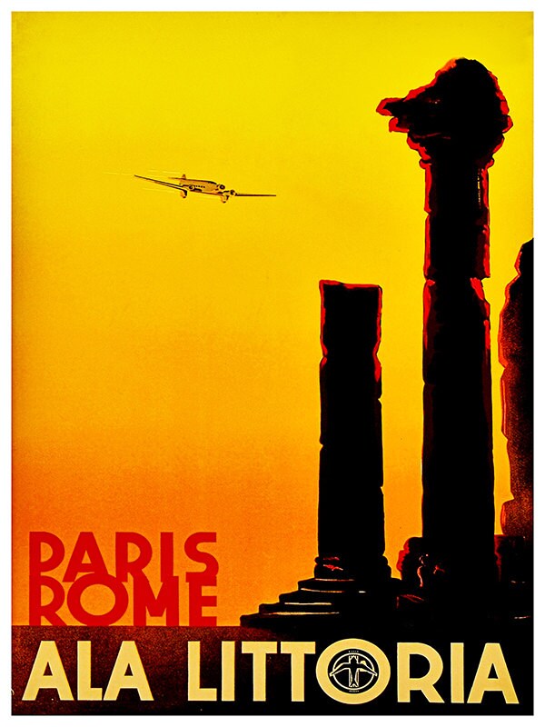 Art Paris Travel Poster Rome Vintage Print (ZT170)