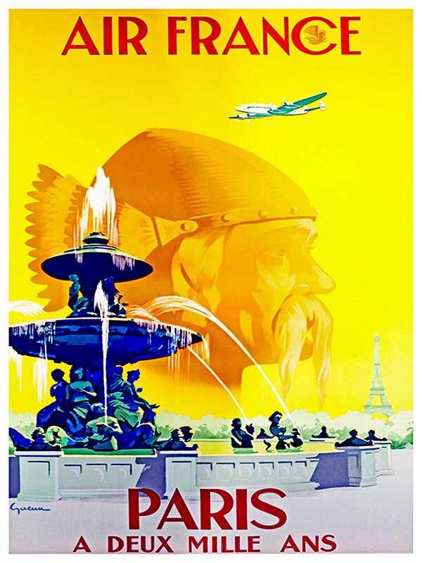 Art Paris Travel Poster Viking Vintage Print (ZT161)