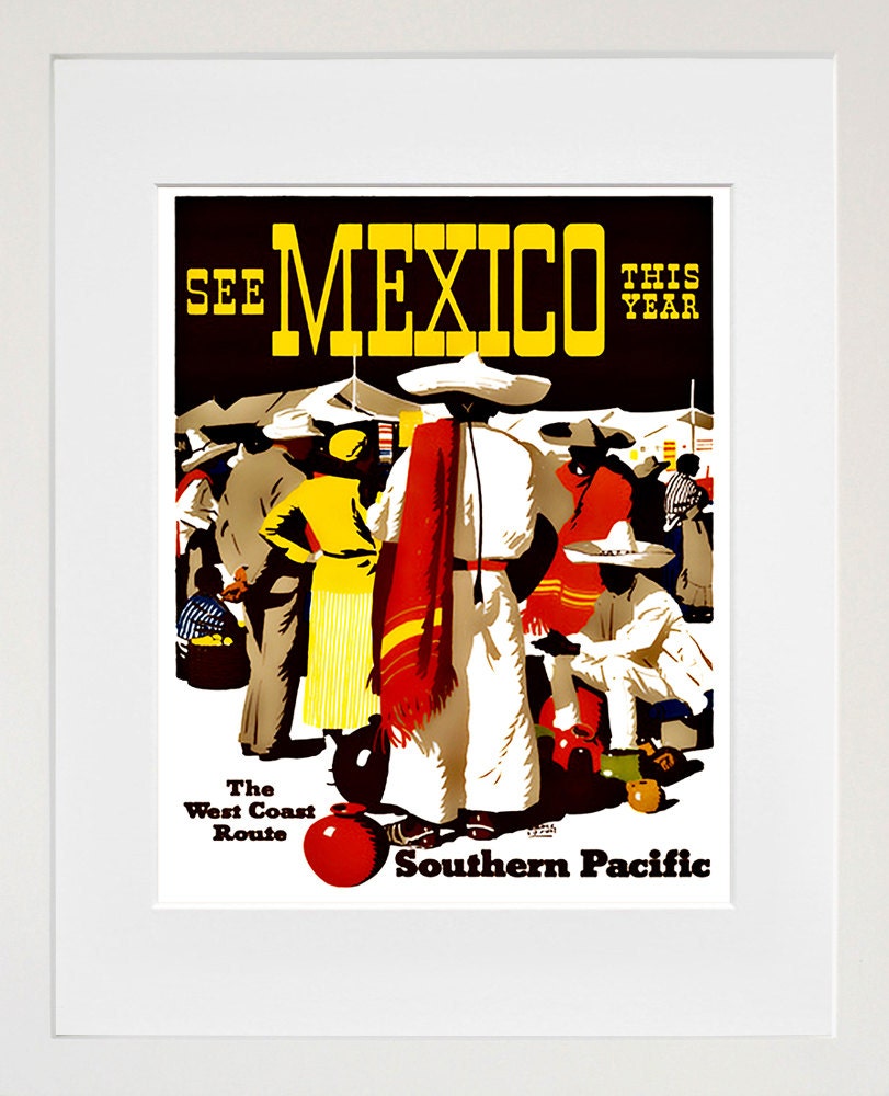 Art Mexico Travel Poster Mexican Vintage Print (ZT158)